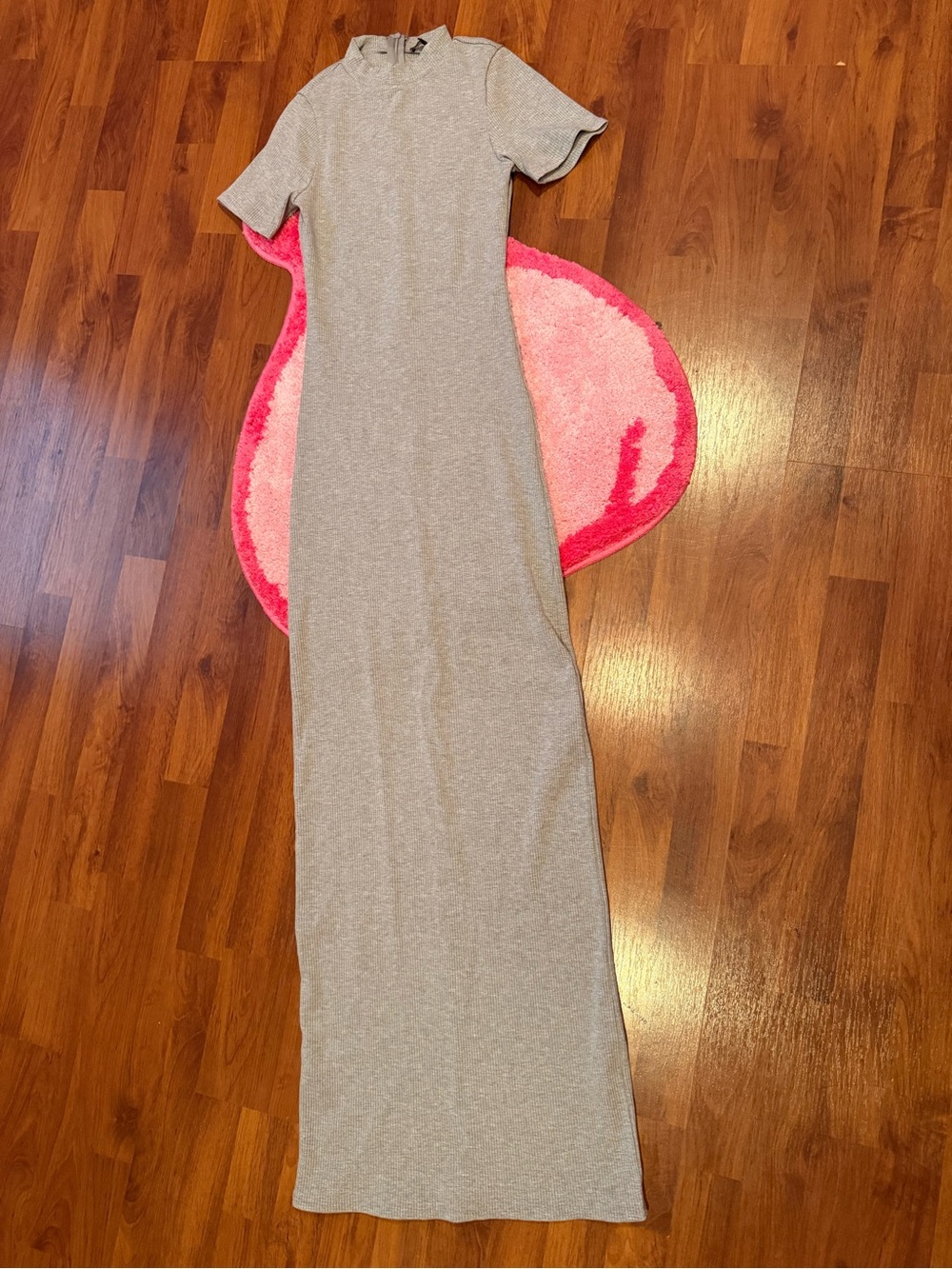 Fashion Nova Gray Short-Sleeve Maxi Dress